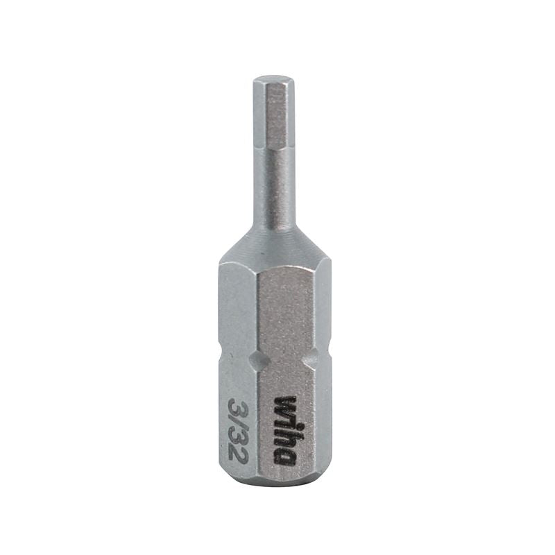 Wiha Hex Inch Insert Bit 3/32 x 25mm Pack of 10 Bits