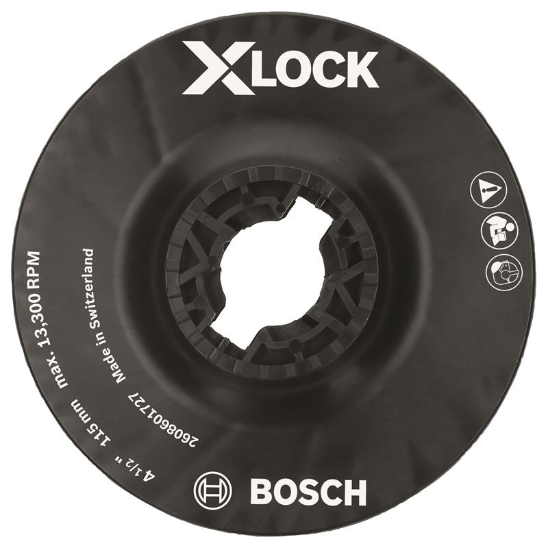 Bosch MGX0450 4-1/2 In. X-LOCK Backing Pad with X-LOCK Clip - Medium Hardness