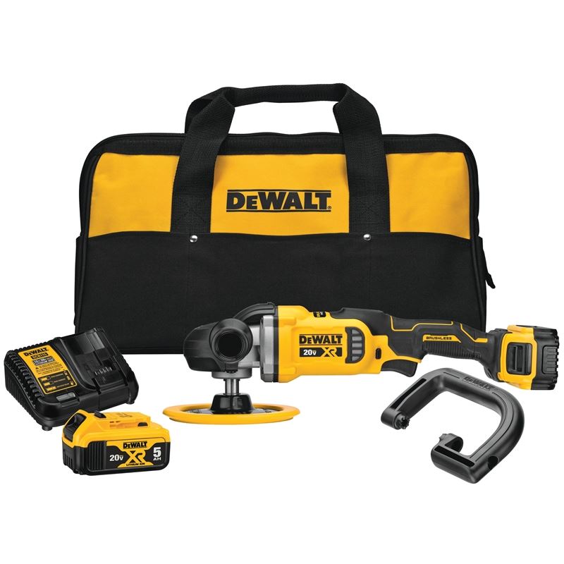 DEWALT DCM849P2 20V MAX* XR® 7 in. (180mm) Cordless Variable Speed Rotary Polisher Kit