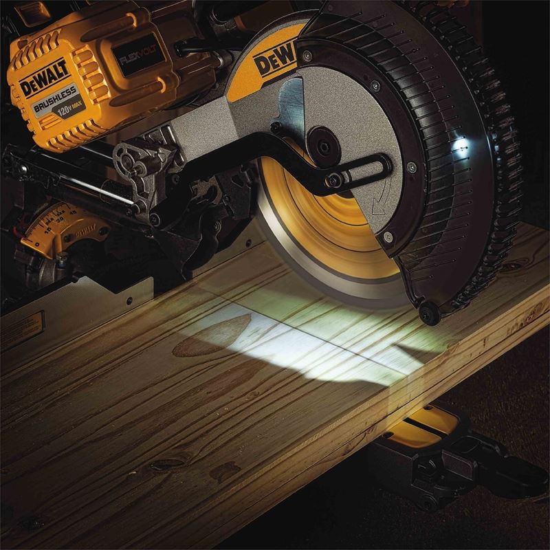 DEWALT Flexvolt DHS790AT2 12"(305mm) 120V Max* Double Bevel Sliding Compound Miter Saw Kit with CUTLINE(TM) Blade Positioning System (Includes 120V adapter, 2 batteries, and dual port fast charger)