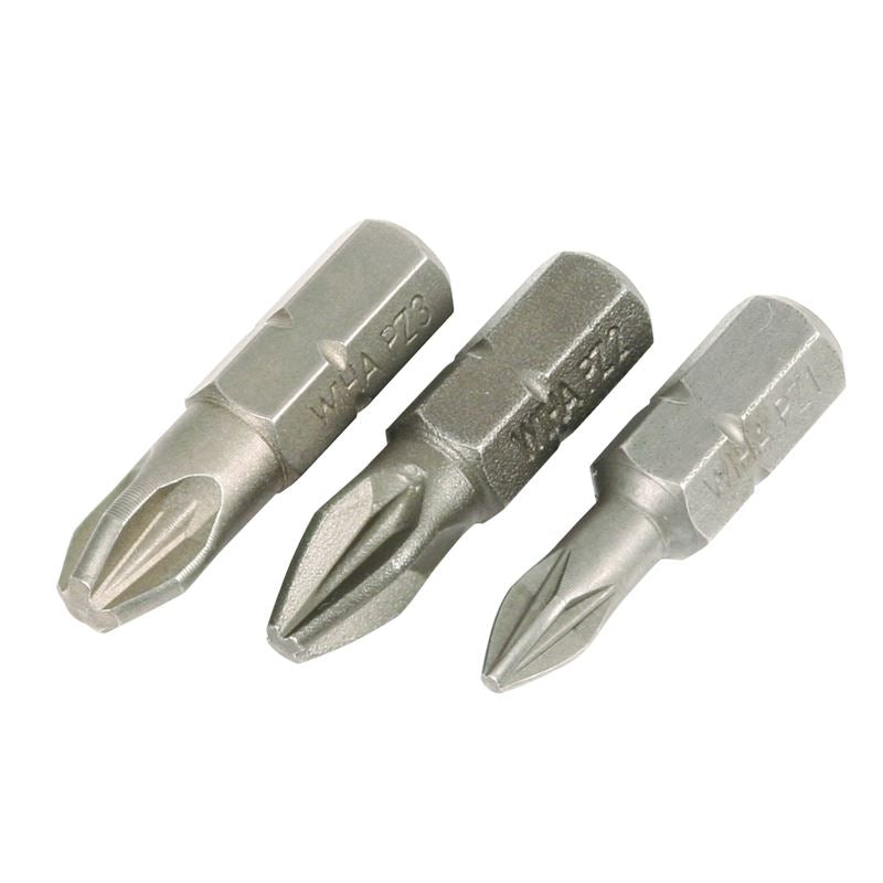 Wiha PoziDriv Insert Bits #1, #2, #3 3 Pack