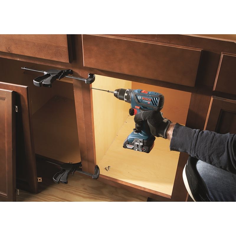 Bosch GXL18V-496B22 18 V 4-Tool Combo Kit with Compact Tough 1/2 In. Drill/Driver, 1/4 In. and 1/2 In. Two-In-One Bit/Socket Impact Driver, Compact Reciprocating Saw and LED Worklight