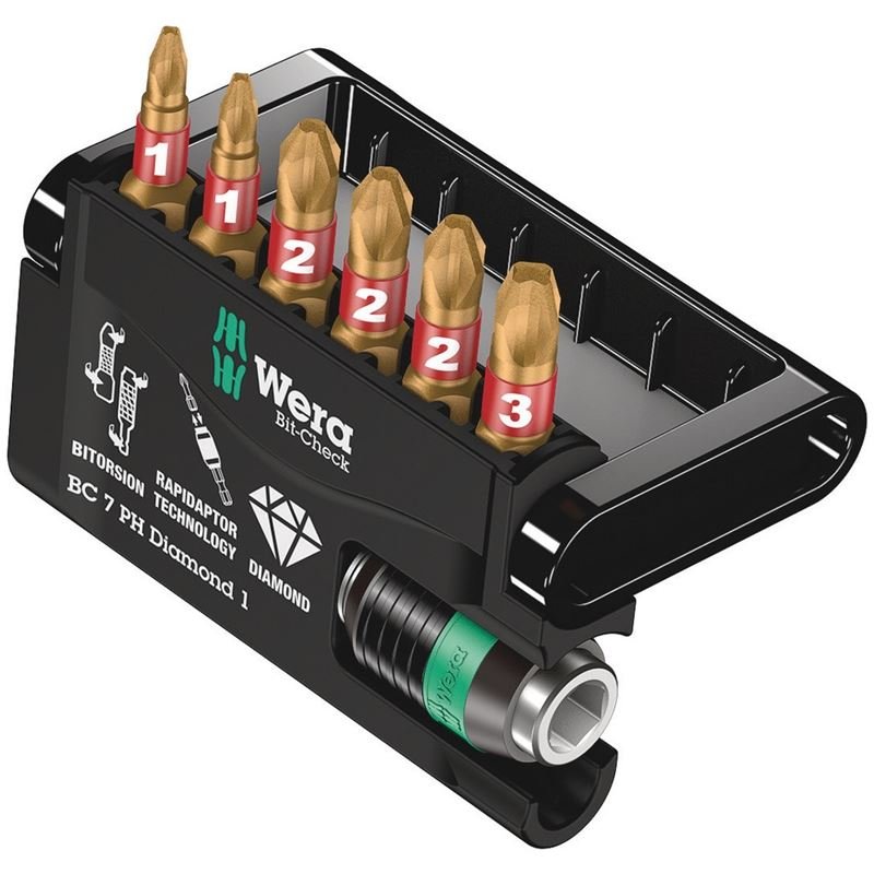 Bit - Check 7 PH Diamond 1, 7 pieces - Mississauga Hardware Centre IncWERA TOOLS05057414001