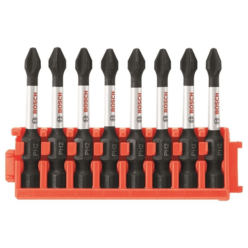 Bosch | CCSPH2208 8 pc. Impact Tough Phillips P2 2 In. Power Bits with Clip for Custom Case System - Mississauga Hardware Centre IncBoschCCSPH2208