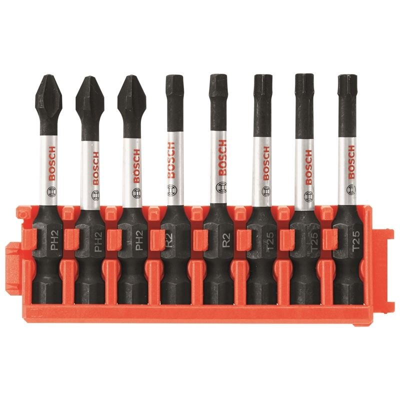 Bosch | CCSV208 8 pc. Impact Tough Phillips, Square and Torx 2 In. Power Bits with Clip for Custom Case System - Mississauga Hardware Centre IncBOSCHCCSV208