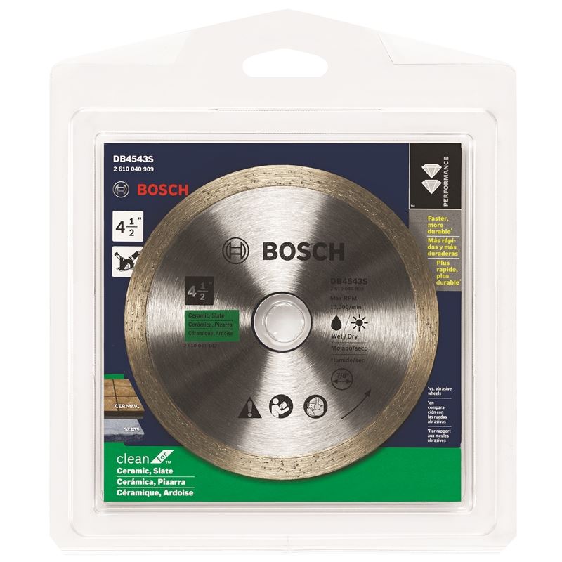 Bosch | DB4543S 4 - 1/2 In. Standard Continuous Rim Diamond Blade for Clean Cuts - Mississauga Hardware Centre IncBoschDB4543S