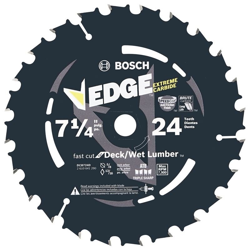 Bosch | DCB724D 7 - 1/4 In. 24 Tooth Edge Circular Saw Blade for Wet Lumber - Mississauga Hardware Centre IncBOSCHDCB724D