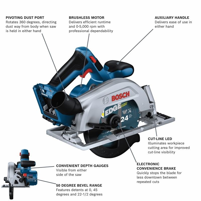 Bosch GKS18V - 22N 18V Brushless Blade - Right 6 - 1/2 In. Circular Saw (Bare Tool) - Mississauga Hardware Centre IncBOSCHGKS18V-22N