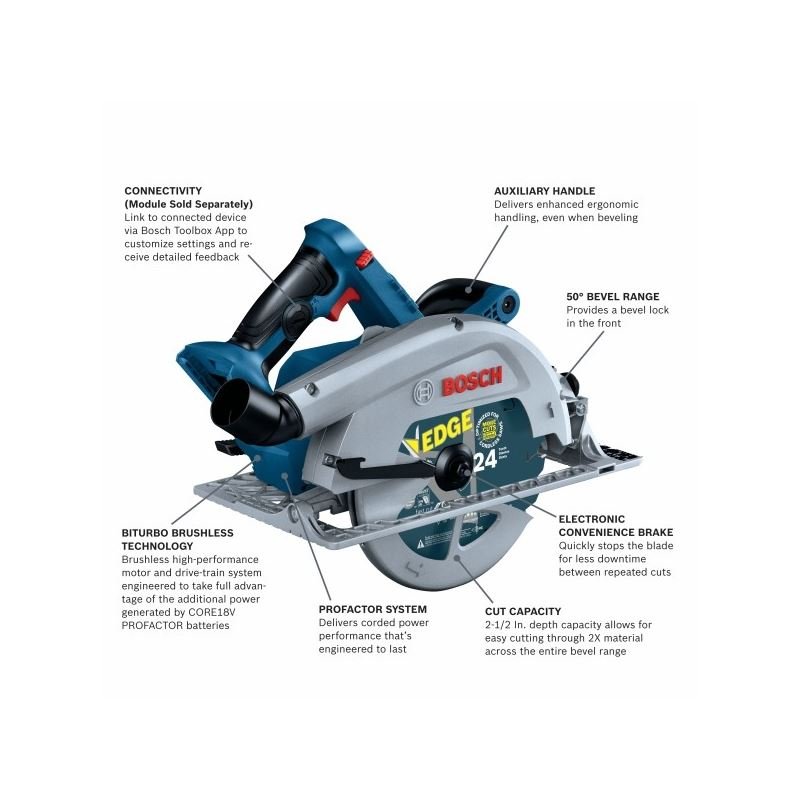 Bosch GKS18V - 25CN 18V Connected - Ready 7 - 1/4 In. Circular Saw (Bare Tool) - Mississauga Hardware Centre IncBOSCHGKS18V-25CN