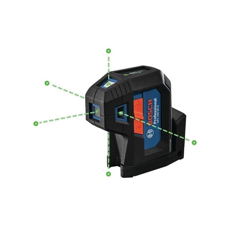 Bosch GPL100 - 50G Green - Beam Five - Point Self - Leveling Alignment Laser - Mississauga Hardware Centre IncBOSCHGPL100-50G