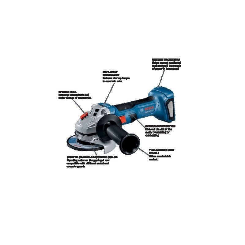 Bosch GWS18V - 8N 18V Brushless 4 - 1/2 In. Angle Grinder with Slide Switch (Bare Tool) - Mississauga Hardware Centre IncBOSCHGWS18V-8N