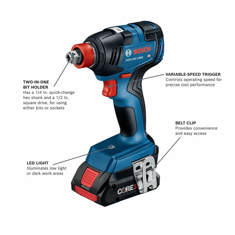 Bosch GXL18V - 501B25 18V 5 Tool Combo Kit - Mississauga Hardware Centre IncBOSCHGXL18V-501B25