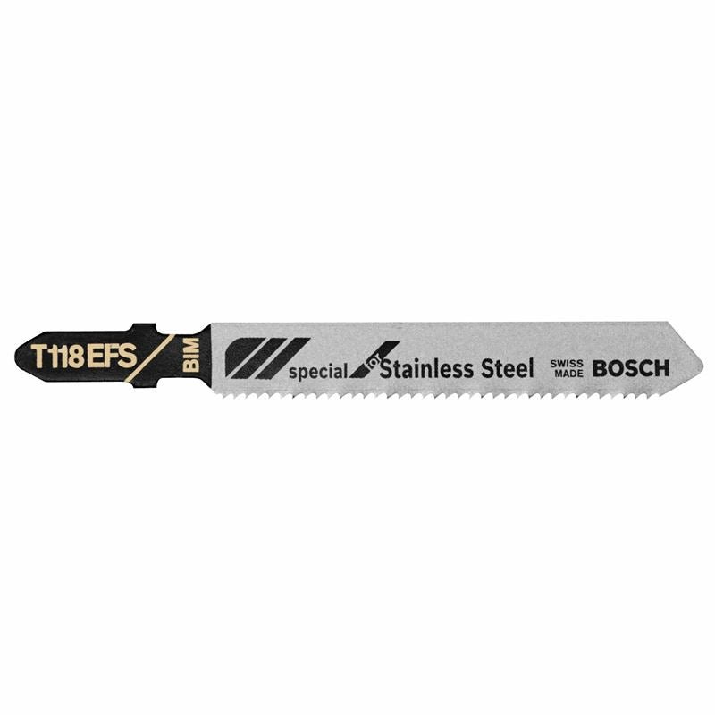 Bosch | T118EF 5 Pieces 3 - 5/8" 11 - 18 TPI Flexible for Metal T - Shank Jig Saw Blades - Mississauga Hardware Centre IncBoschT118EF