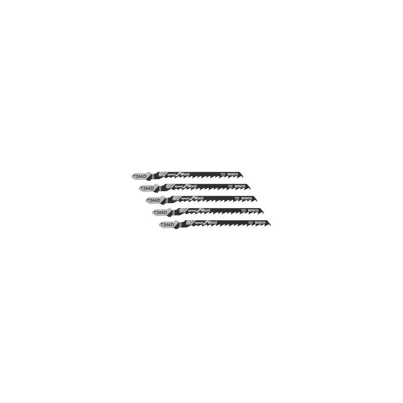 Bosch | T244D 5 Pieces 4" 6 TPI Speed for Wood T - Shank Jig Saw Blades - Mississauga Hardware Centre IncBoschT244D