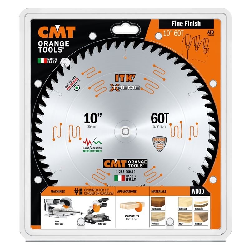 CMT 253.060.10 10 in Sliding Fine Finsh Saw Blade - 60T - Mississauga Hardware Centre Inc