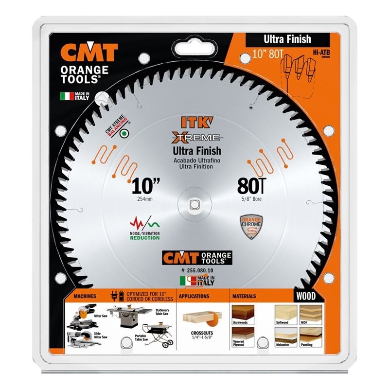 CMT 255.080.10 10 in Ultra Finsh Saw Blade - 80T - Mississauga Hardware Centre Inc