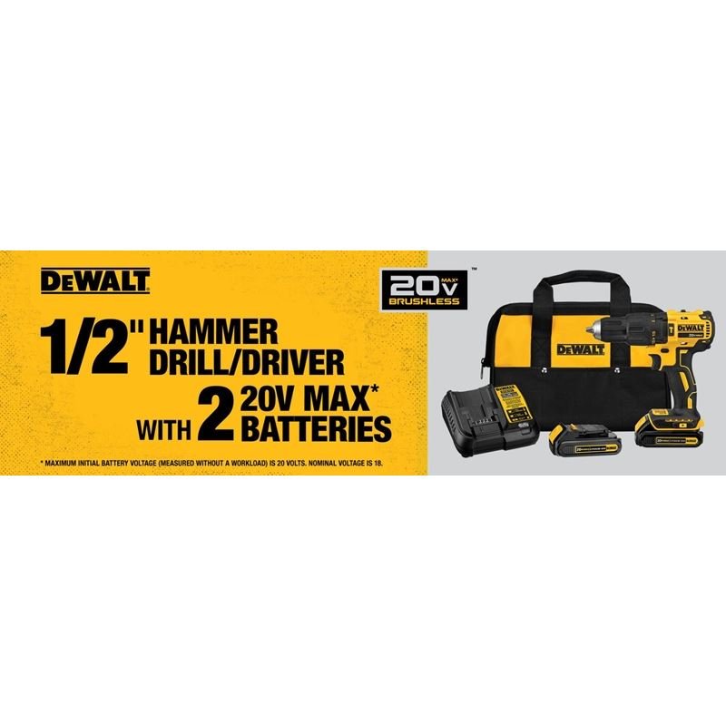 DEWALT DCD778C2 20V MAX Brushless 1/2 in. Compact Cordless Hammer Drill/Driver Kit - Mississauga Hardware Centre IncDEWALTDCD778C2