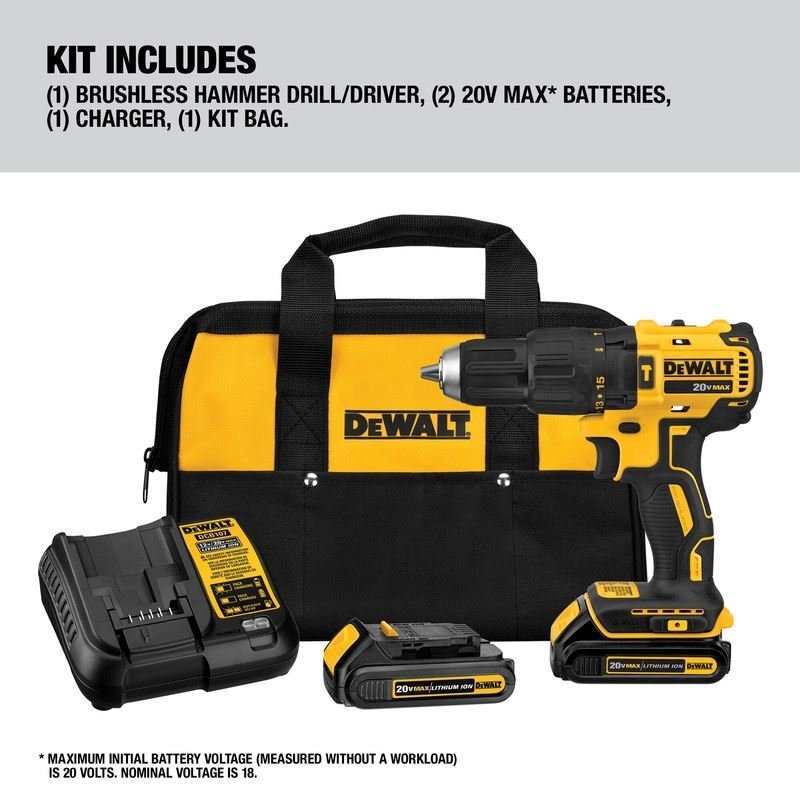 DEWALT DCD778C2 20V MAX Brushless 1/2 in. Compact Cordless Hammer Drill/Driver Kit - Mississauga Hardware Centre IncDEWALTDCD778C2