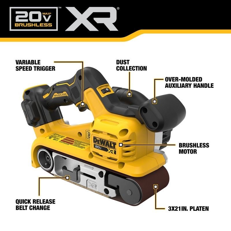 DEWALT DCW220B 20V MAX XR Brushless Cordless Belt Sander (Tool Only) - Mississauga Hardware Centre IncDEWALTDCW220B
