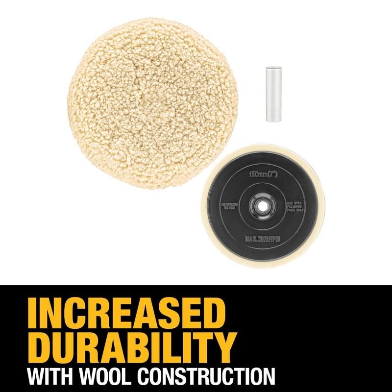 DEWALT DW4985CL 7in Wool Buffing Pad and Backing Pad Kit - Mississauga Hardware Centre IncDEWALTDW4985CL