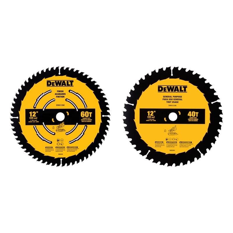DEWALT DWA112CMB 12 in. 40T / 60T General Purpose Combo Pack - Mississauga Hardware Centre IncDEWALTDWA112CMB