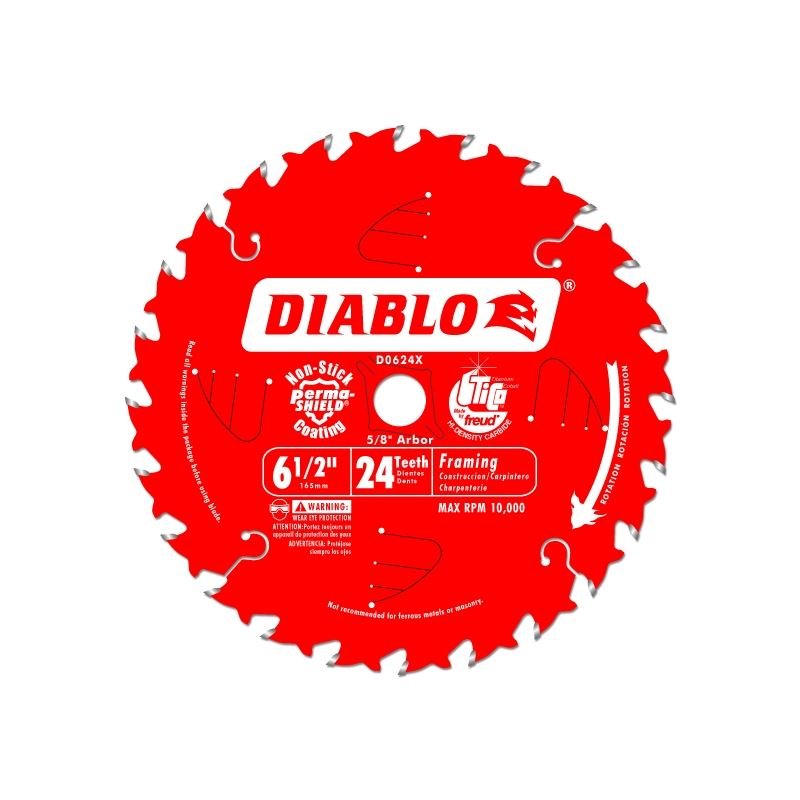 Diablo D0624A 6 - 1/2 in. x 24 Tooth Framing Saw Blade - Mississauga Hardware Centre IncDIABLOD0624A