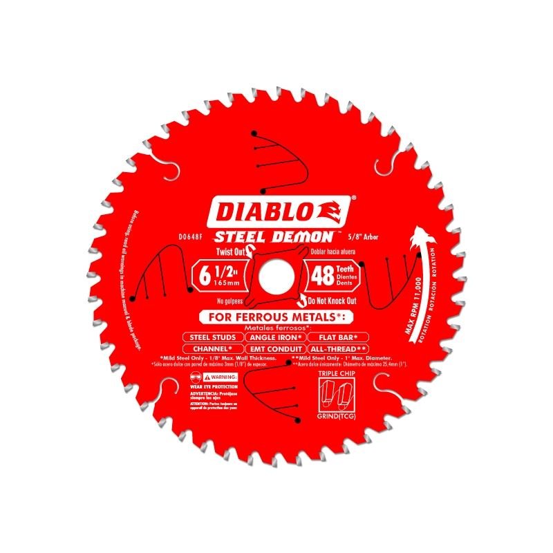 Diablo D0648F 6 - 1/2 in. x 48 Tooth Steel Demon Metal Cutting Saw Blade - Mississauga Hardware Centre IncDIABLOD0648F