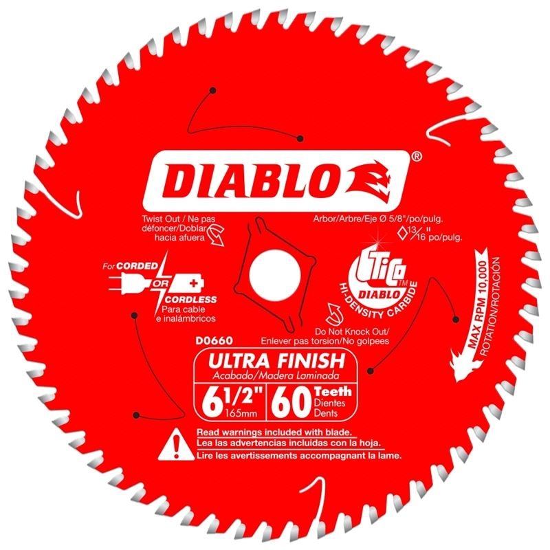 Diablo D0660A 6 - 1/2 in. x 60 Tooth Ultra Finish Saw Blade - Mississauga Hardware Centre IncDIABLOD0660A