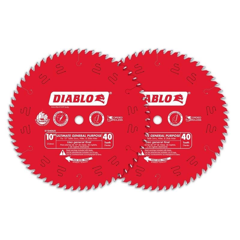 Diablo D104040VP 10in x 40T General Purpose Blade (2 - Pack) - Mississauga Hardware Centre Inc
