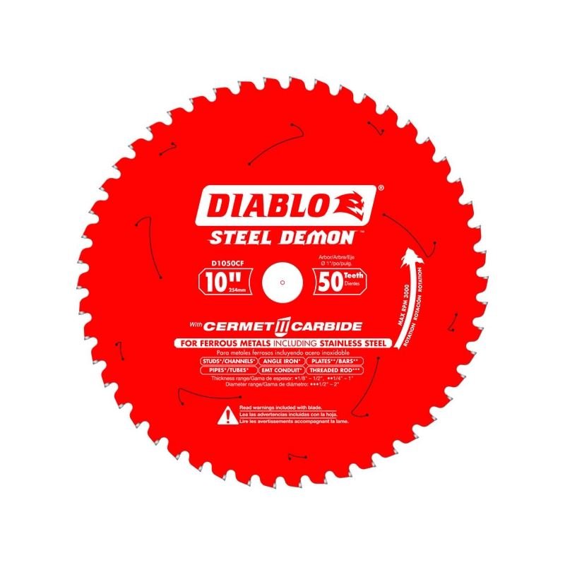 Diablo D1050CF 10 in. x 50 Tooth Steel Demon Metal Cutting Saw Blade - Mississauga Hardware Centre IncDiabloD1050CF