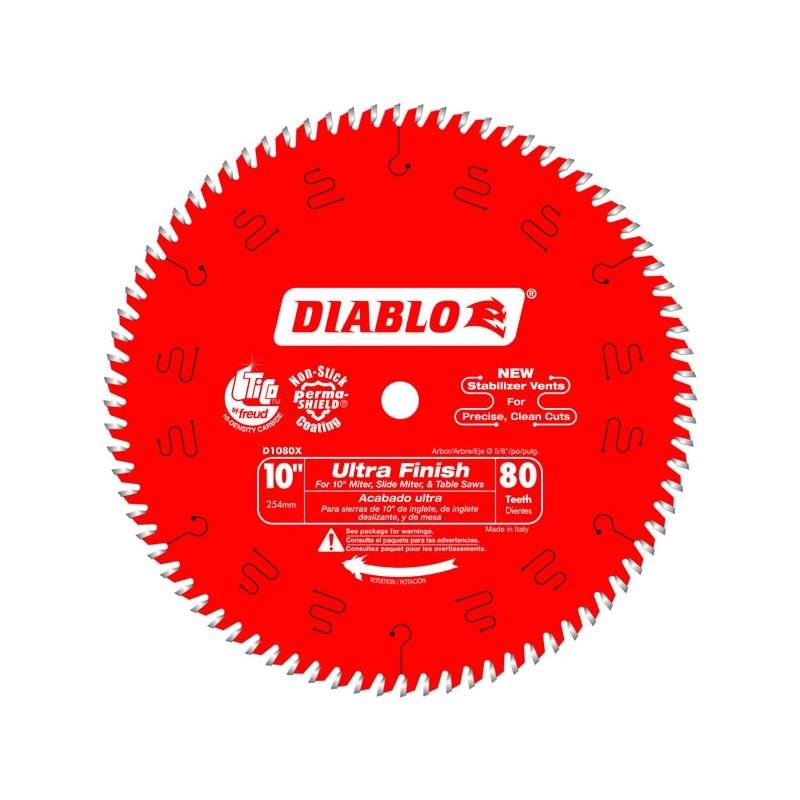 Diablo D1080X 10 in. x 80 Tooth Ultra Finish Saw Blade - Mississauga Hardware Centre IncDIABLOD1080X