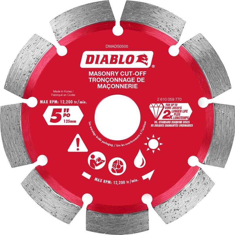 Diablo DMADS0500 5 in. Diamond Segmented Cut - Off Discs for Masonry - Mississauga Hardware Centre Inc
