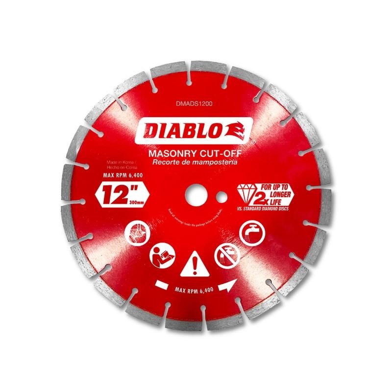 Diablo DMADS1200 12 in. Diamond Segmented Cut - Off Discs for Masonry - Mississauga Hardware Centre Inc