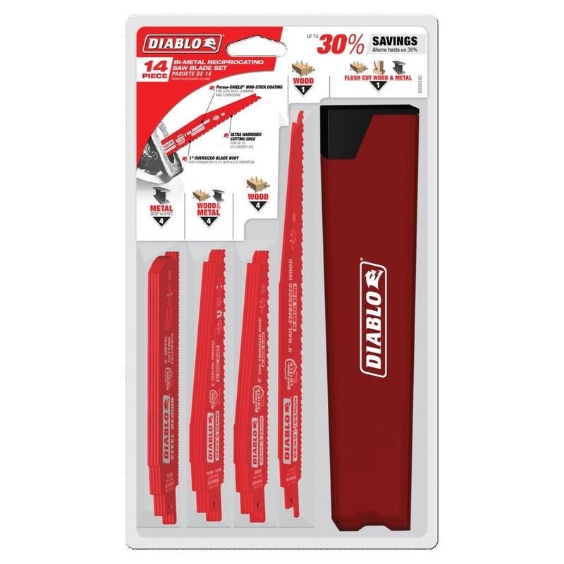 DIABLO DS0014SC 14 pc Nail - Embedded Wood and Metal Demolition Recip Set - Mississauga Hardware Centre Inc