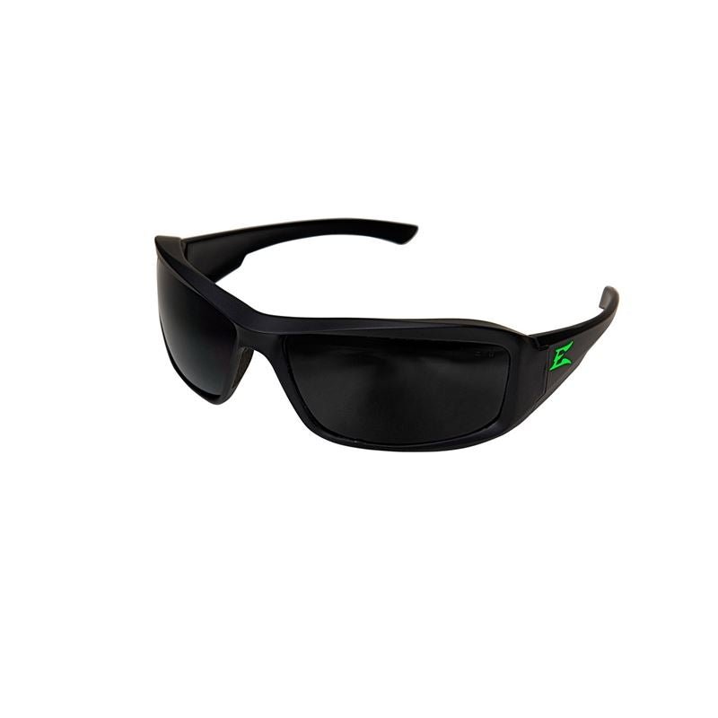 Edge Eyeware TXB436 - E3 Brazeau Torque - Matte Black Frame with Green E Logo / Polarized Smoke Lens - Mississauga Hardware Centre Inc