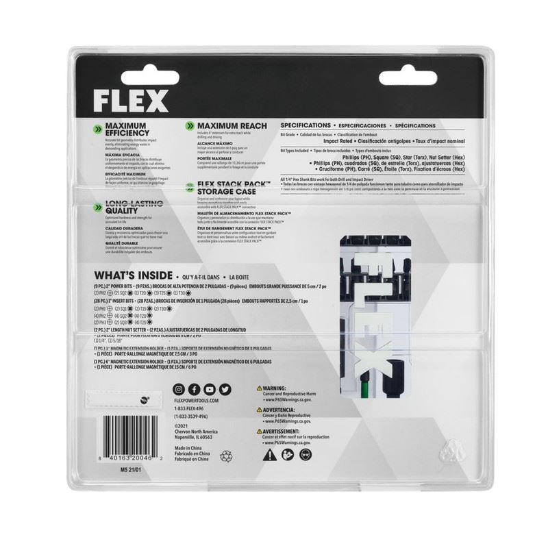 FLEX FAM10102 - 41 41 PC. Impact Driver Bit Set - Mississauga Hardware Centre Inc