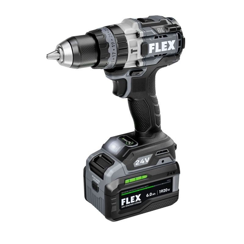FLEX FX1271T - 1H 24V 1/2 in 2 - Speed Hammer Drill Driver w/ Turbo Mode Stacked - Lithium Kit - Mississauga Hardware Centre Inc