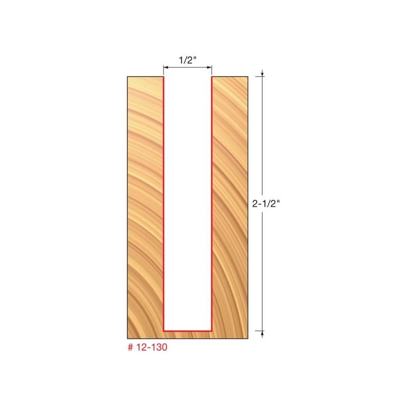 Freud | 12 - 130 1/2 (Dia.) Double Flute Straight Bit (Double Grind) - Mississauga Hardware Centre IncFREUD12130