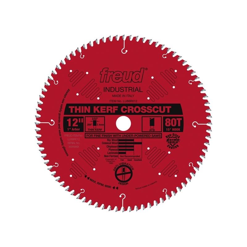 Freud | LU88R012 12" Thin Kerf Fine Finish Crosscut Blade - Mississauga Hardware Centre IncFREUDLU88R012