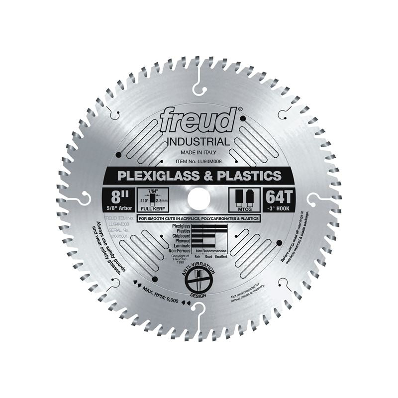 Freud | LU94M008 8" Industrial Plastic Saw Blade - Mississauga Hardware Centre IncFREUDLU94M008