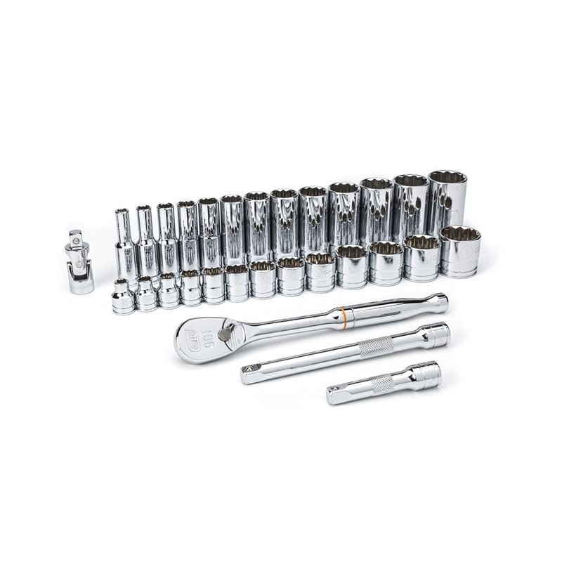 GEARWRENCH 80568 30 Pc. 3/8in Drive 12 Point Standard and Deep SAE Mechanics Tool Set - Mississauga Hardware Centre Inc