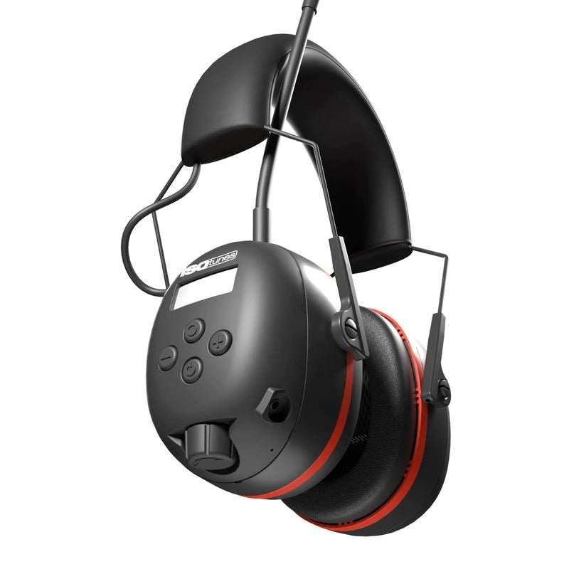 ISOtunes IT - 91 AIR DEFENDER AM/FM EARMUFF - BLACK/SAETY RED - Mississauga Hardware Centre Inc