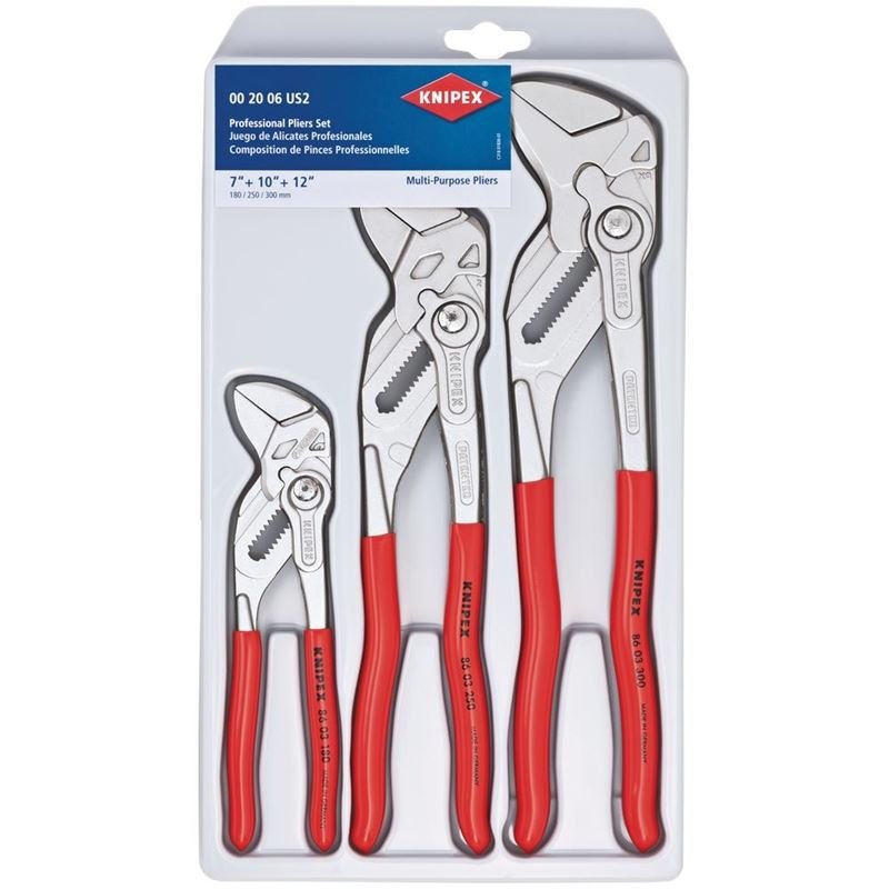 KNIPEX 00 20 06 US2 3 Pc Pliers Wrench Set (7, 10, 12) - Mississauga Hardware Centre Inc