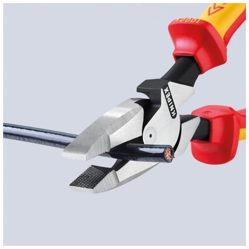 KNIPEX 09 08 240 SBA 9 1/2in High Leverage Linemans Pliers New England Head - 1000V Insulated - Mississauga Hardware Centre Inc