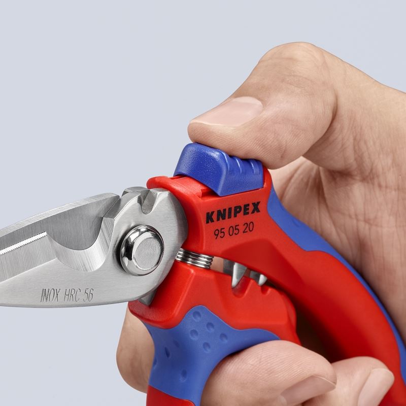 KNIPEX 95 05 20 US 6 - 1/4in Angled Electricians' Shears - Mississauga Hardware Centre Inc