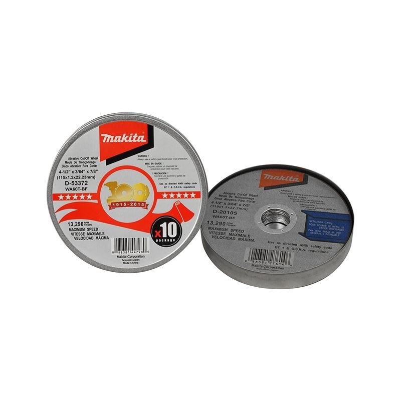 Makita | D - 53372 4 - 1/2" 5" Thin Kerf Cut Off Wheels - Mississauga Hardware Centre IncMakitaD-53372