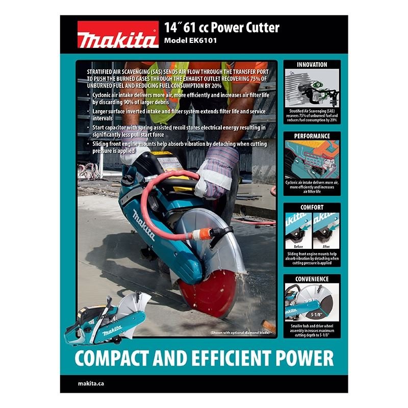 Makita EK6101 14in / 4.4 hp 2 - Stroke Power Cutter (20 mm Arbor) - Mississauga Hardware Centre IncMakitaEK6101