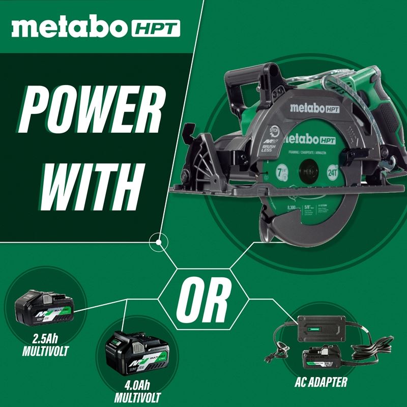 metabo HPT C3607DWA 36V MultiVolt 7 - 1/4 Inch Rear Handle Circular Saw - Mississauga Hardware Centre Inc