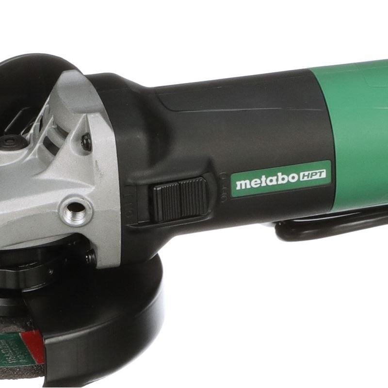 metabo HPT G12SR4M 4 - 1/2 Inch 6.2 Amp Slide Switch Angle Grinder Kit w/ 5 Abrasive Wheels - Mississauga Hardware Centre Inc