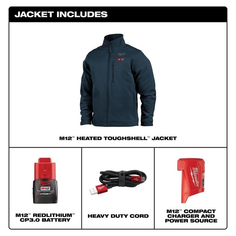 Milwaukee 204BL - 21 M12 Heated TOUGHSHELL Jacket - Blue - Mississauga Hardware Centre Inc
